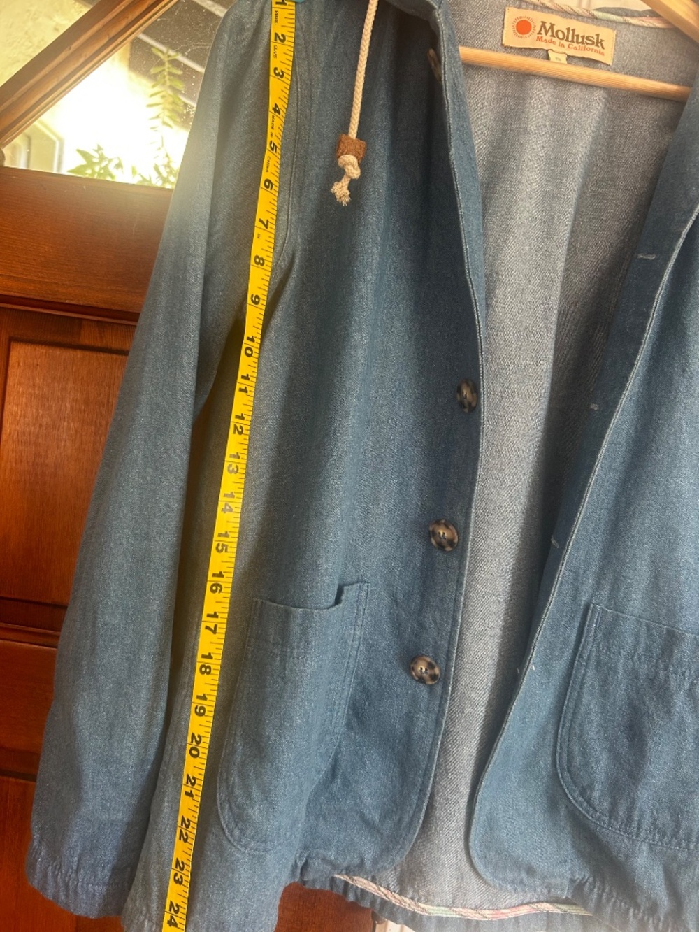 mollusk chambray hooded chore jacket size small - Picture 6 of 11